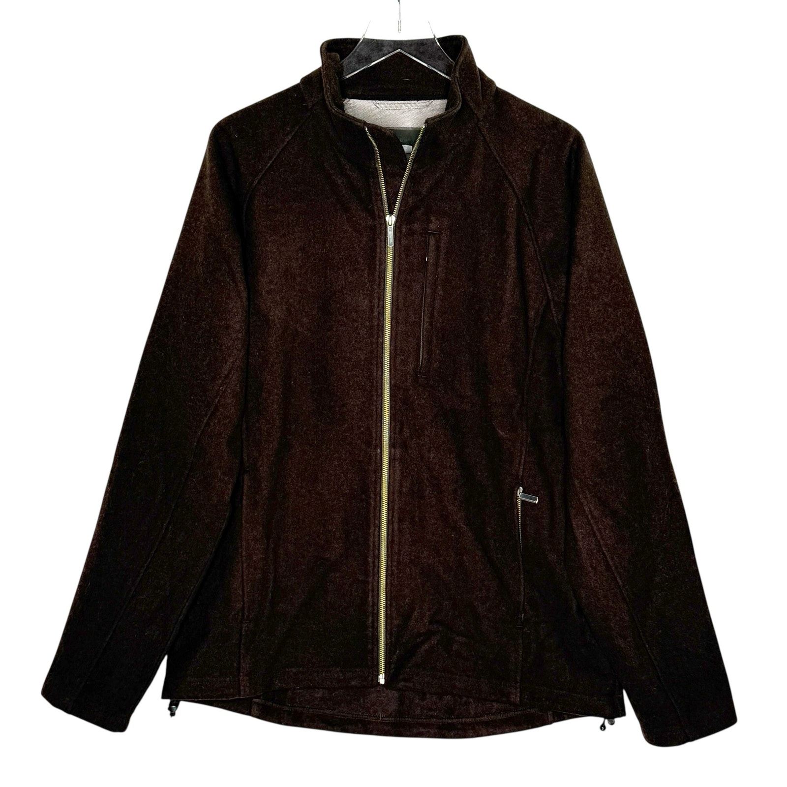Smartwool L Unisex Full Zip Merino Wool Jacket Dark Brown Mid Weight Unlined